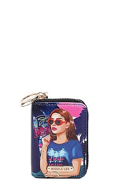 NICOLE LEE SMALL FASHION PRINT CARD WALLET