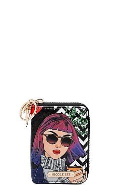 NICOLE LEE SMALL FASHION PRINT CARD WALLET