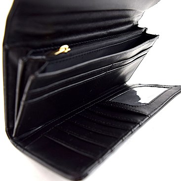 Quality Patent Trifold Textured Wallet