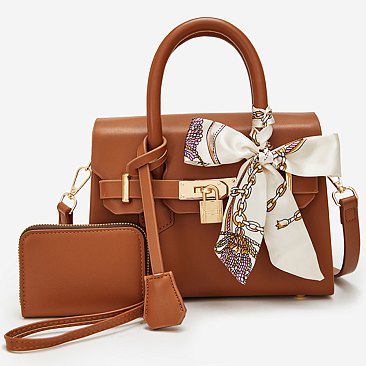 Scarf Padlock Satchel 2-in-1 Set