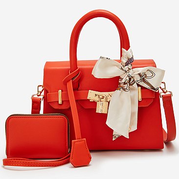 Scarf Padlock Satchel 2-in-1 Set