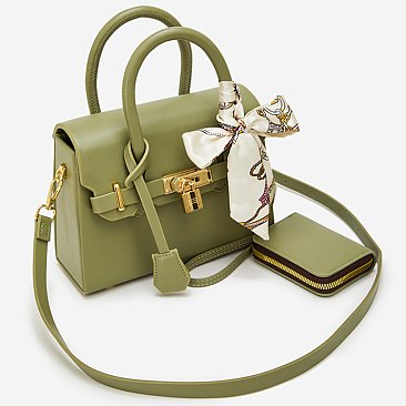 Scarf Padlock Satchel 2-in-1 Set