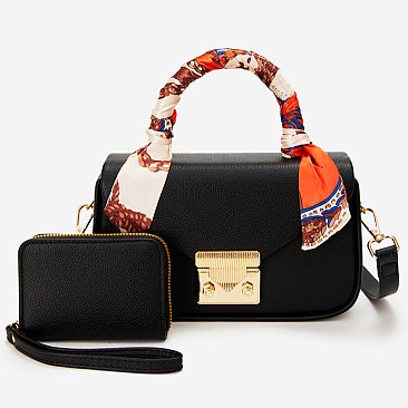 Scarf Top Handle Satchel 2-in-1 Set