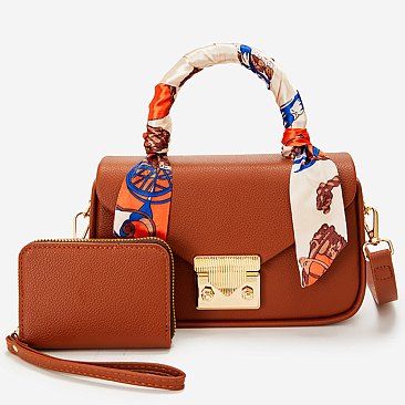 Scarf Top Handle Satchel 2-in-1 Set