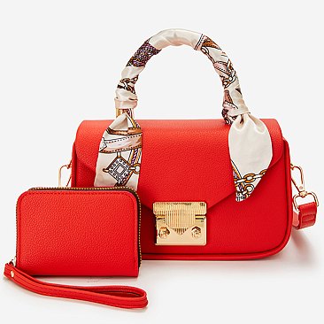 Scarf Top Handle Satchel 2-in-1 Set