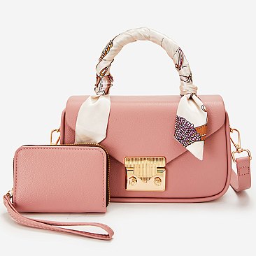 Scarf Top Handle Satchel 2-in-1 Set