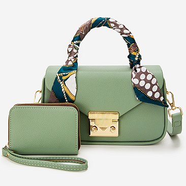 Scarf Top Handle Satchel 2-in-1 Set