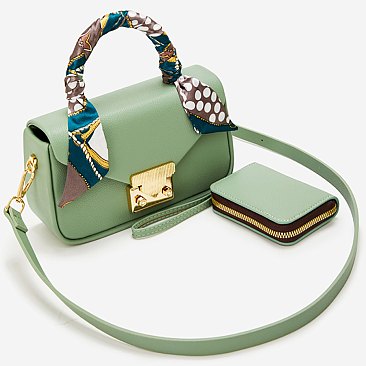Scarf Top Handle Satchel 2-in-1 Set