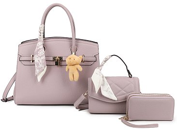  Large Size Satchel Set With Teddy Bear wholesale