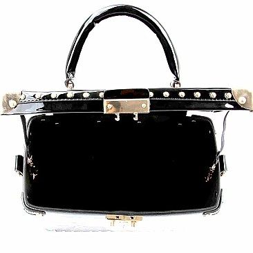 Obama's Magazine Print 3 in 1 Luxury Box Satchel SET