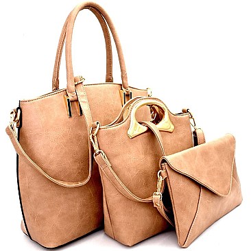 PW1544-LP Classy 3 in 1 Large Tote Set with Clutch