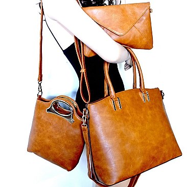 PW1544-LP Classy 3 in 1 Large Tote Set with Clutch