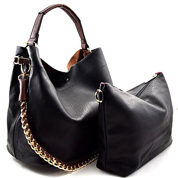 Chain Accented Bag In Bag Hobo