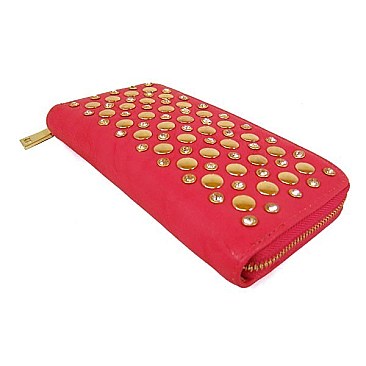 Studded Zippered Wallet