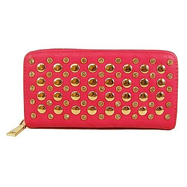 Studded Zippered Wallet