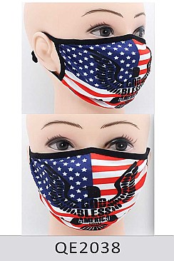 PACK OF 12 US FLAG AMERICAN EAGLE PRINT MASK