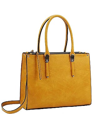 STYLISH 2 IN 1 SQUARE TOTE WITH LONG STRAP JYQF-0003