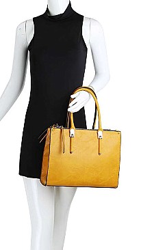 STYLISH 2 IN 1 SQUARE TOTE WITH LONG STRAP JYQF-0003