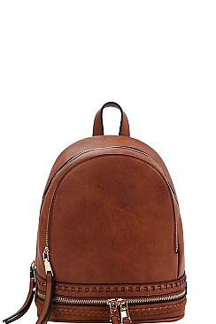 TRENDY SMOOTH TEXTURED PU LEATHER DESIGNER BACKPACK JYQF-0005