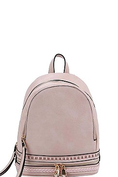TRENDY SMOOTH TEXTURED PU LEATHER DESIGNER BACKPACK JYQF-0005