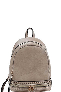 TRENDY SMOOTH TEXTURED PU LEATHER DESIGNER BACKPACK JYQF-0005