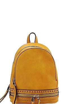 TRENDY SMOOTH TEXTURED PU LEATHER DESIGNER BACKPACK JYQF-0005