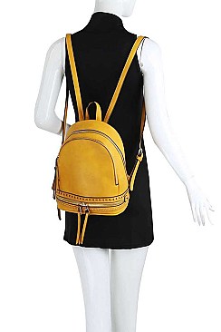 TRENDY SMOOTH TEXTURED PU LEATHER DESIGNER BACKPACK JYQF-0005