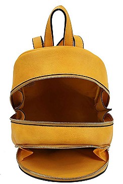 TRENDY SMOOTH TEXTURED PU LEATHER DESIGNER BACKPACK JYQF-0005