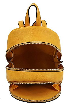 TRENDY SMOOTH TEXTURED PU LEATHER DESIGNER BACKPACK JYQF-0005