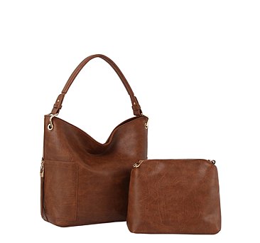 Fashion Side Zip Pocket 2-in-1 Shoulder Bag