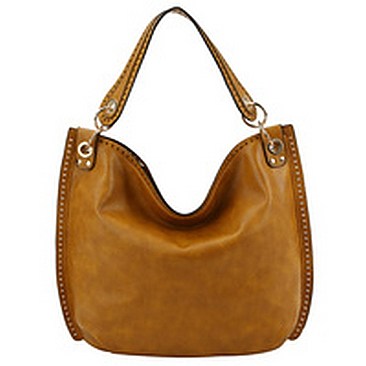 Laser Cut Trim Shoulder Bag Hobo