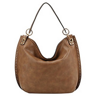 Laser Cut Trim Shoulder Bag Hobo