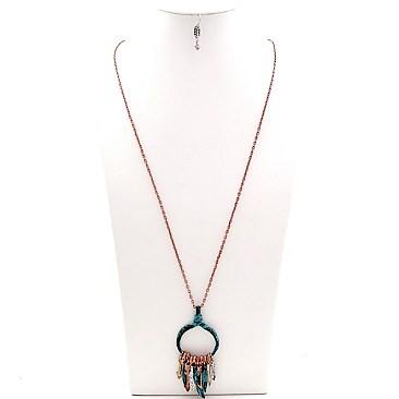 Feather Arrow Long Necklace Set