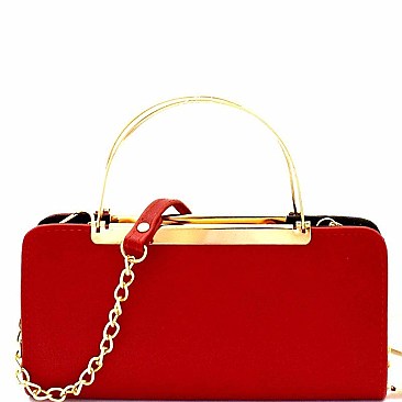Chevron Quilted Metal Handle Accent Wallet Cross Body MH-QQV128