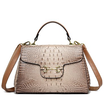 Exceptional Quality Crocodile Medium Size Satchel