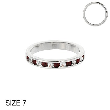 CHIC CZ BAND W/ RUBY STONES SLR1243RU