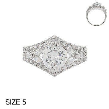 CUBIC ZIRCONIA ENGAGEMENT STYLE SIZED RING SLR1245SI
