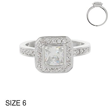 RADIANT CUT CUBIC ZIRCONIA ENGAGEMENT STYLE RING SLR1246SI