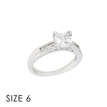 CUBIC ZIRCONIA PRINCESS CUT RING SLR1435CRS