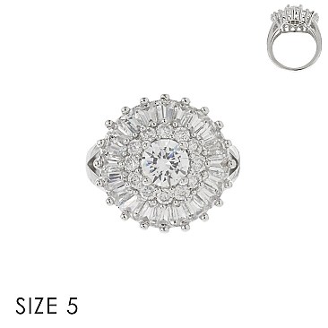 ELEGANT ROUND TOP CZ RING SLR1694