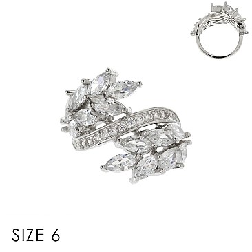 EXQUISITE CZ LEAF WRAP RING SLR1695