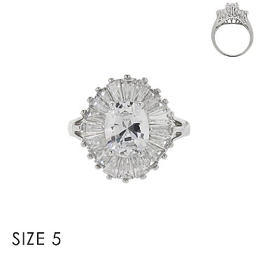 ELEGANT OVAL TOP CZ RING SLR1697