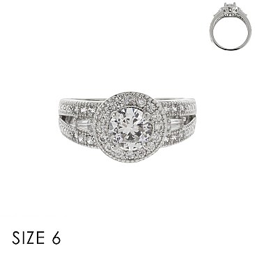 CUBIC ZIRCONIA ENGAGEMENT STYLE RING SLR1704SI