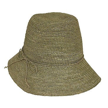 Trendy Crochet Raffia Bucket Hat
