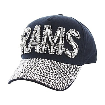 Los Angeles RAMS Football Team in Stones on Fashion Baseball Cap MEZ674