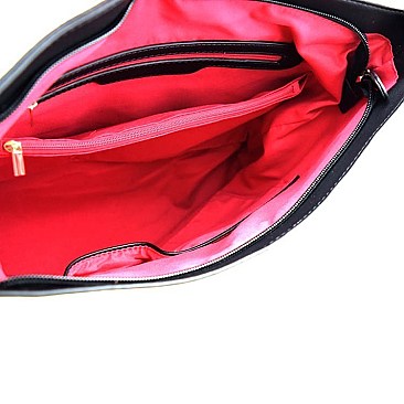 Felt-suede Multi-color Striped Hobo Shoulder Bag