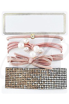 PACK OF 12 STYLISH 4 PIECES MULTI HAIR TIE SET