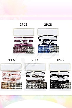 PACK OF 12 STYLISH 4 PIECES MULTI HAIR TIE SET