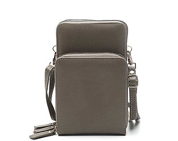 STYLISH PLAIN SMOOTH TEXTURE CROSSBODY BAG