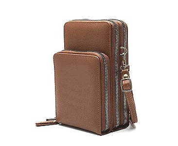 STYLISH PLAIN SMOOTH TEXTURE CROSSBODY BAG